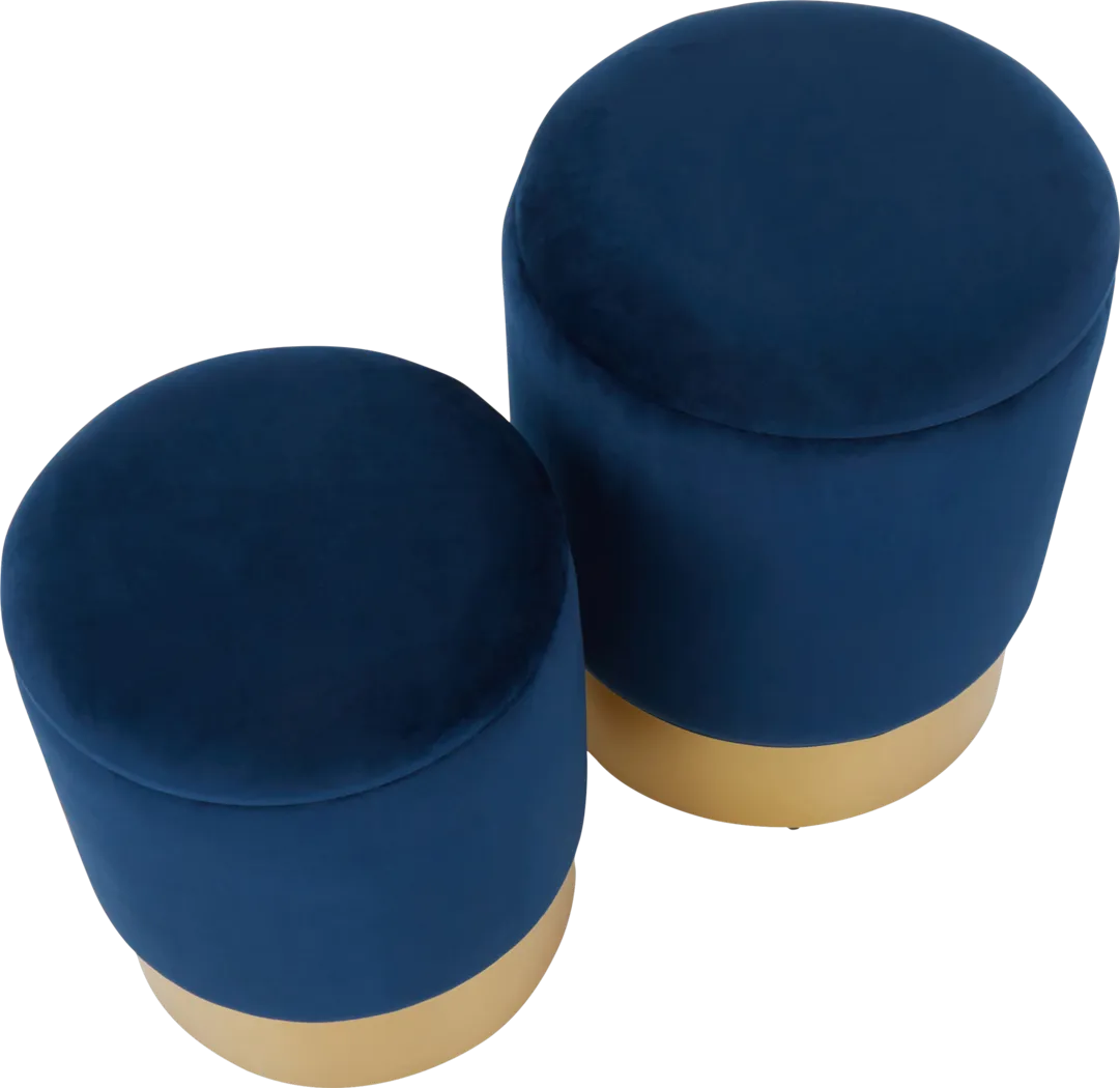 Pearlie Blue Ottoman, Set of 2 - Thumbnail - Image 5
