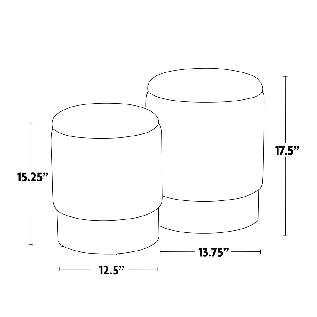 Pearlie Blue Ottoman, Set of 2 - Thumbnail - Image 11