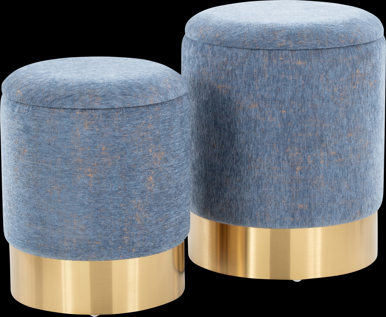 Pearlie Blue Ottoman, Set of 2 - Thumbnail - Image 1