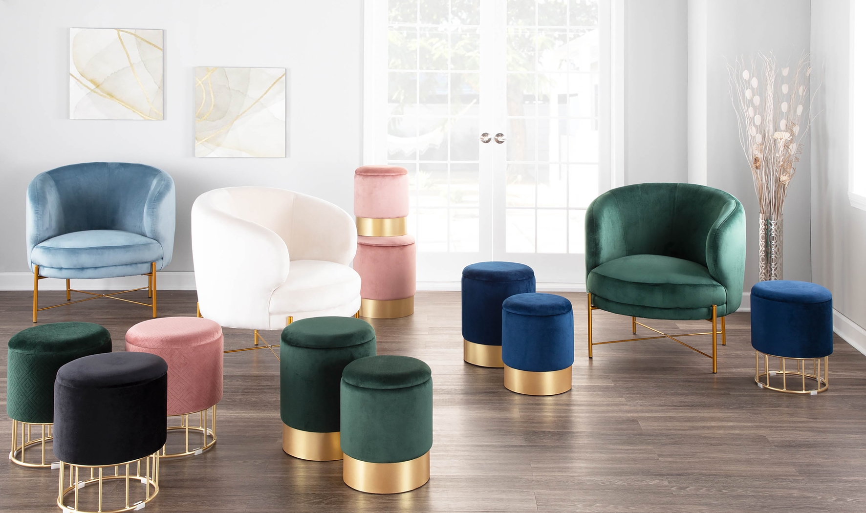 Pearlie Green Ottoman, Set of 2 - Thumbnail - Image 7