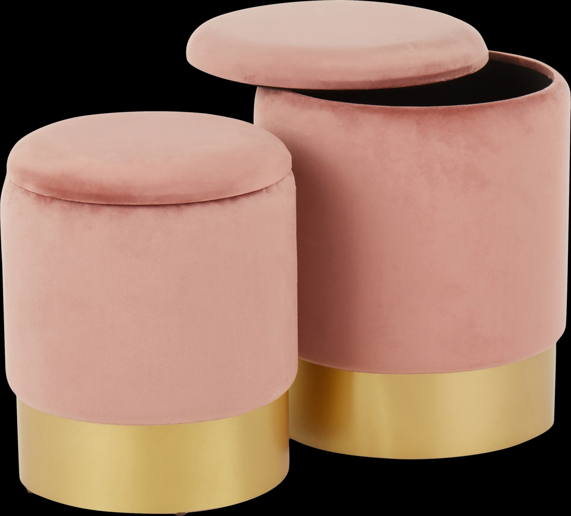 Pearlie Pink Ottoman, Set of 2 - Thumbnail - Image 3