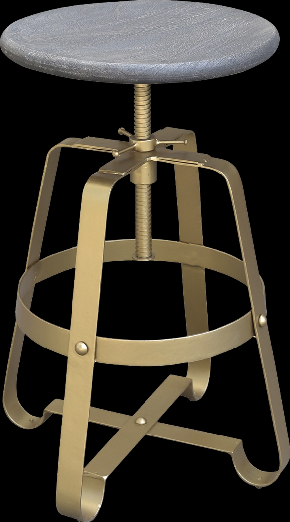 Pearman Gold Adjustable Swivel Barstool - Thumbnail - Image 2