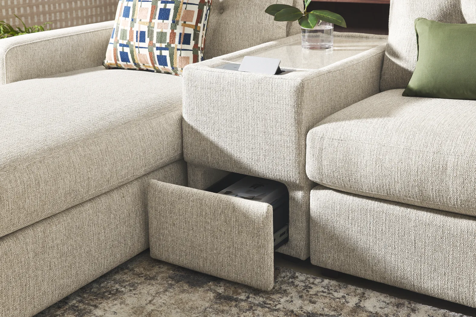 Pebble 7 Pc ModularOne Sleeper with Media Consoles - Thumbnail - Image 5