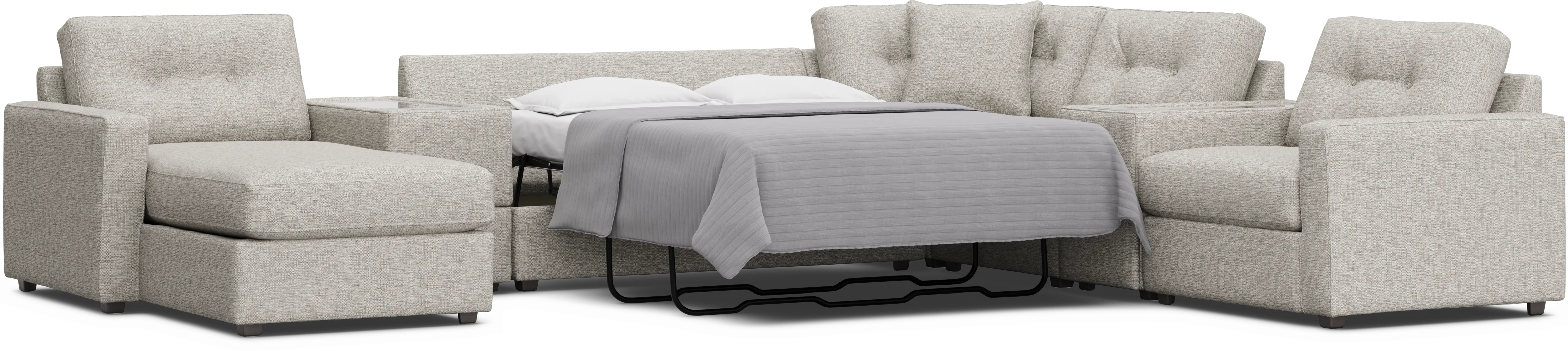 Pebble 7 Pc ModularOne Sleeper with Media Consoles - Thumbnail - Image 3