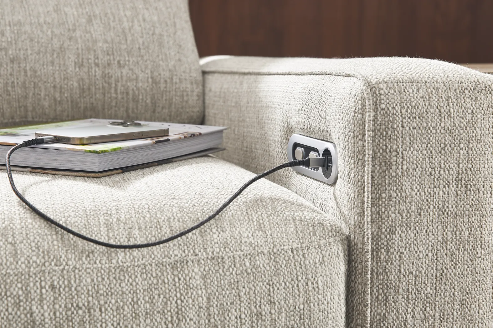 Pebble 8 Pc Power Reclining ModularOne with Media Consoles - Thumbnail - Image 6