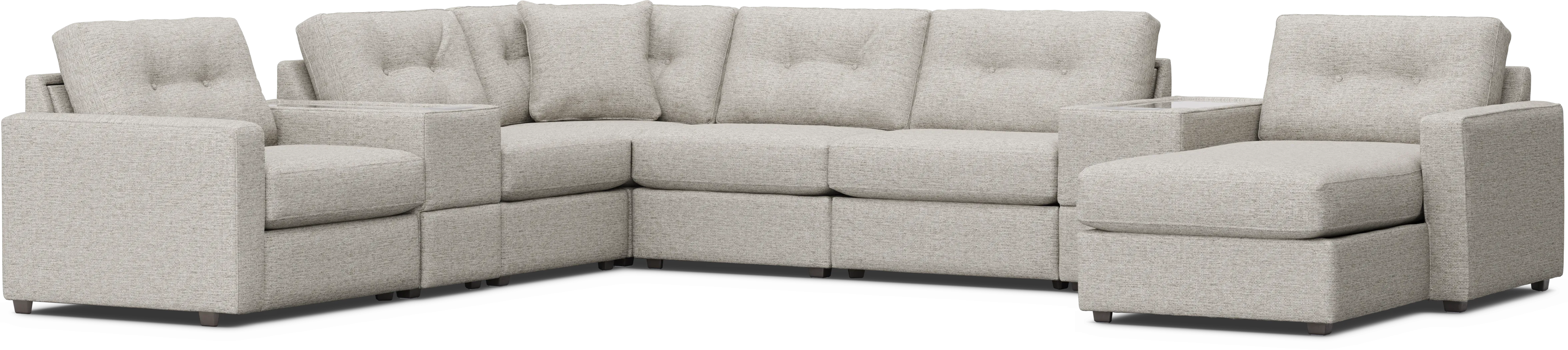 Pebble 8 Pc Power Reclining ModularOne with Media Consoles - Thumbnail - Image 4