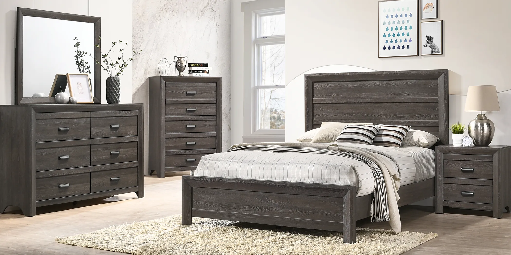 Pebble Mountain Gray 3 Pc King Bed - Thumbnail - Image 2