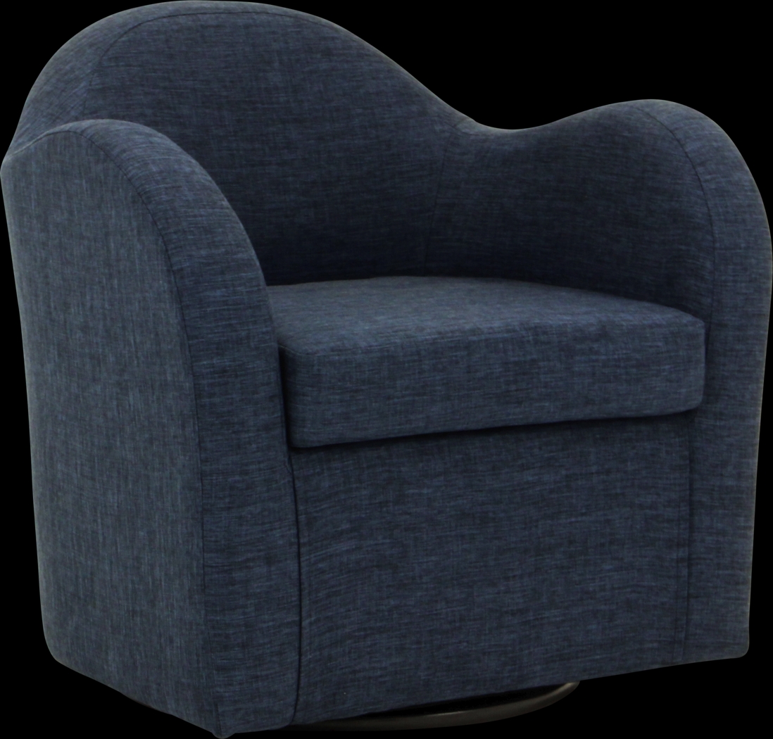 Peliel Navy Swivel Accent Chair - Thumbnail - Image 1