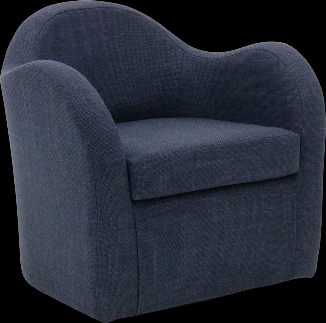 Peliel Navy Swivel Accent Chair - Thumbnail - Image 2