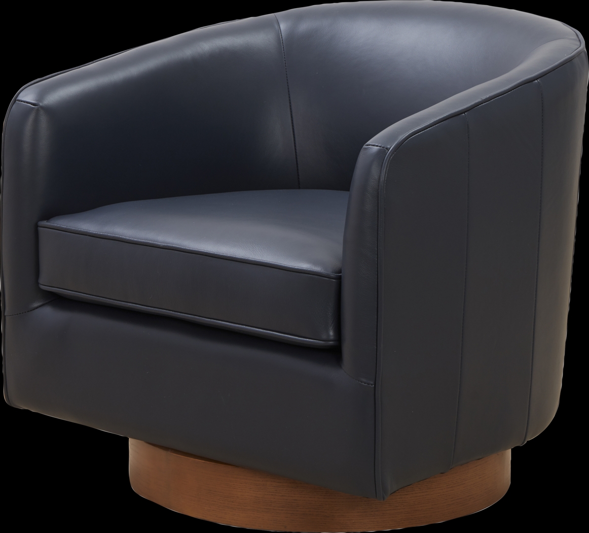 Penasco Dark Blue Swivel Accent Chair - Thumbnail - Image 10