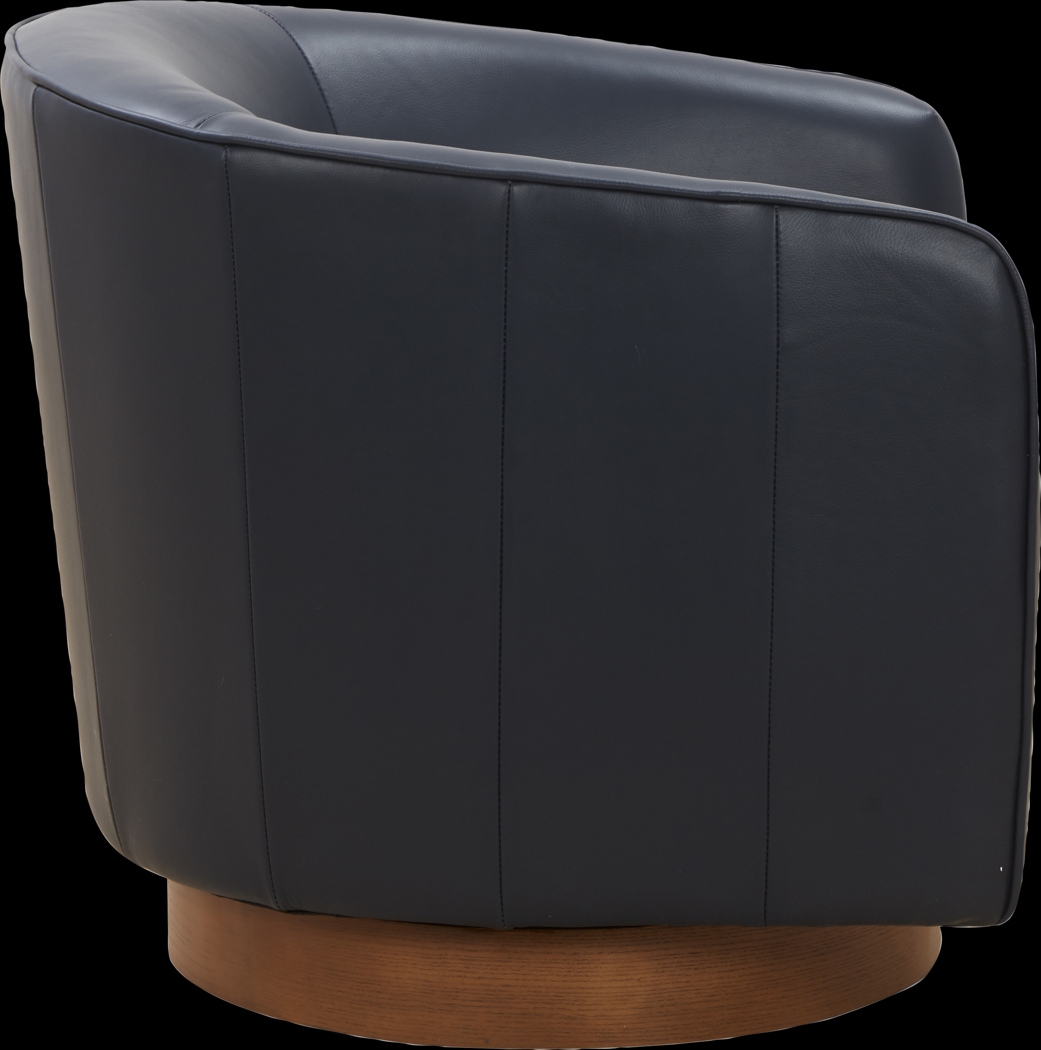Penasco Dark Blue Swivel Accent Chair - Thumbnail - Image 14