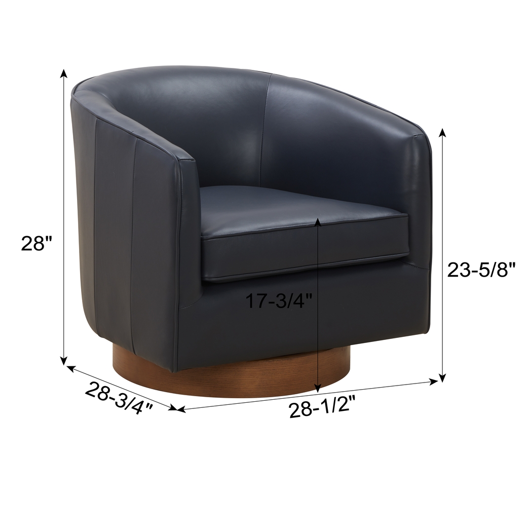 Penasco Dark Blue Swivel Accent Chair - Thumbnail - Image 16