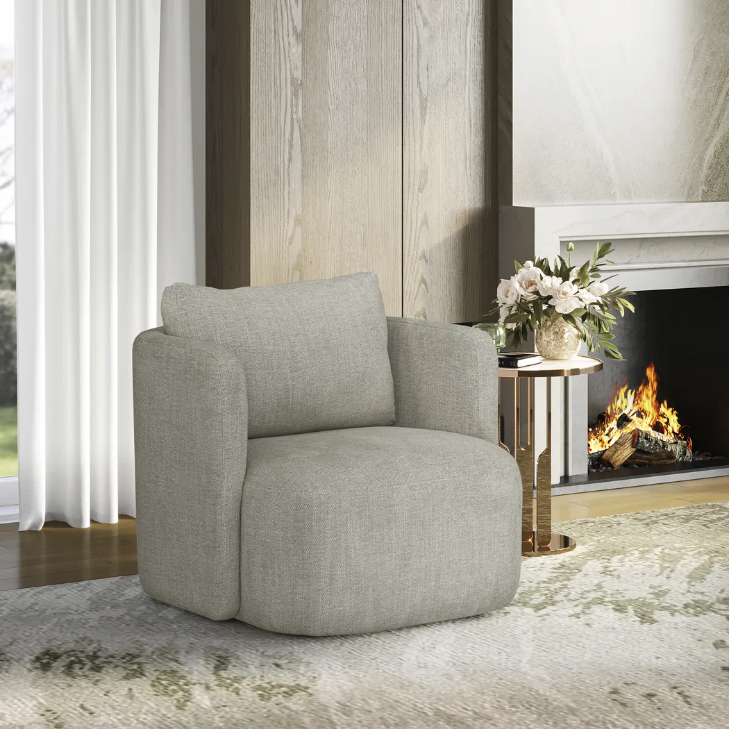 Penelope Ivory Swivel Chair - Thumbnail - Image 3