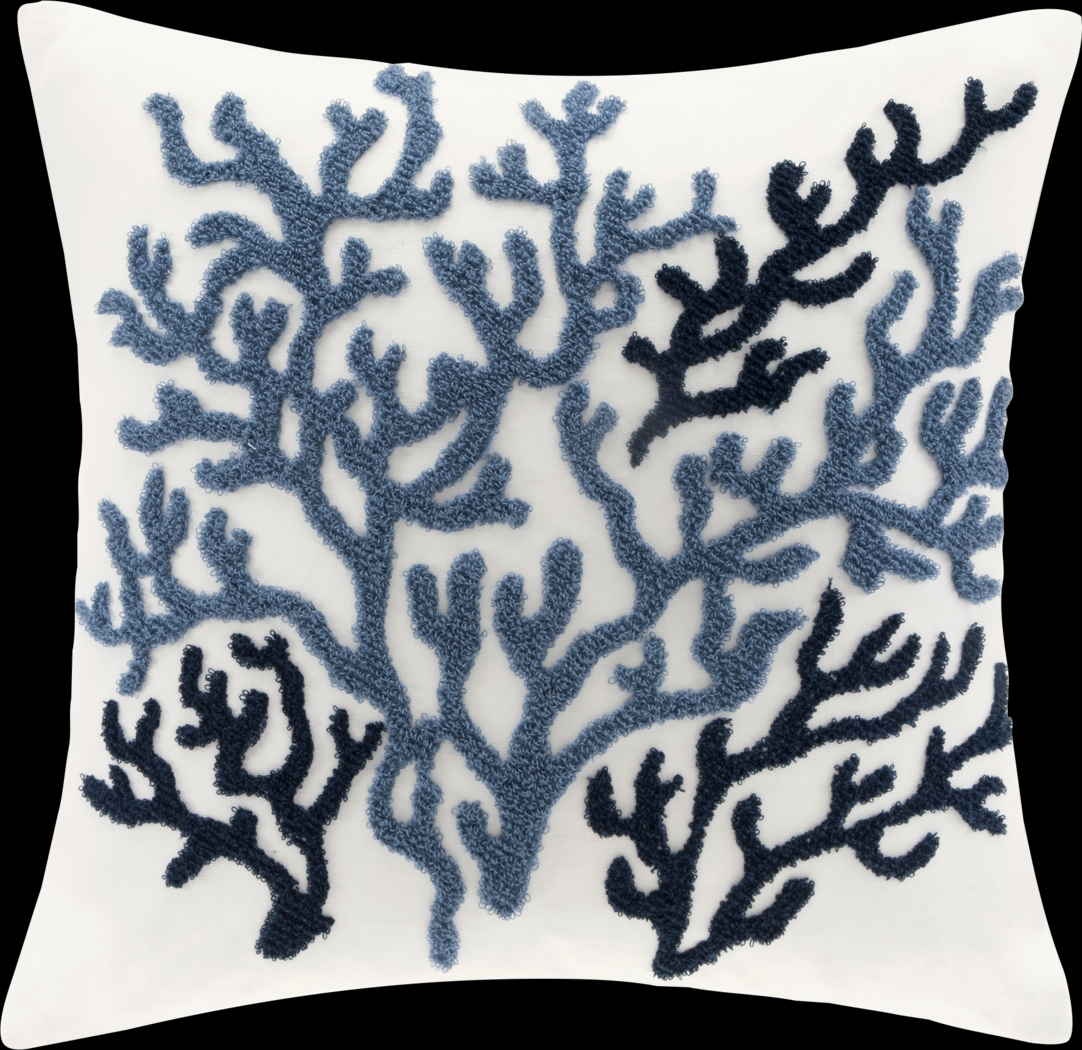 Penfro White Blue Accent Pillow - Thumbnail - Image 1