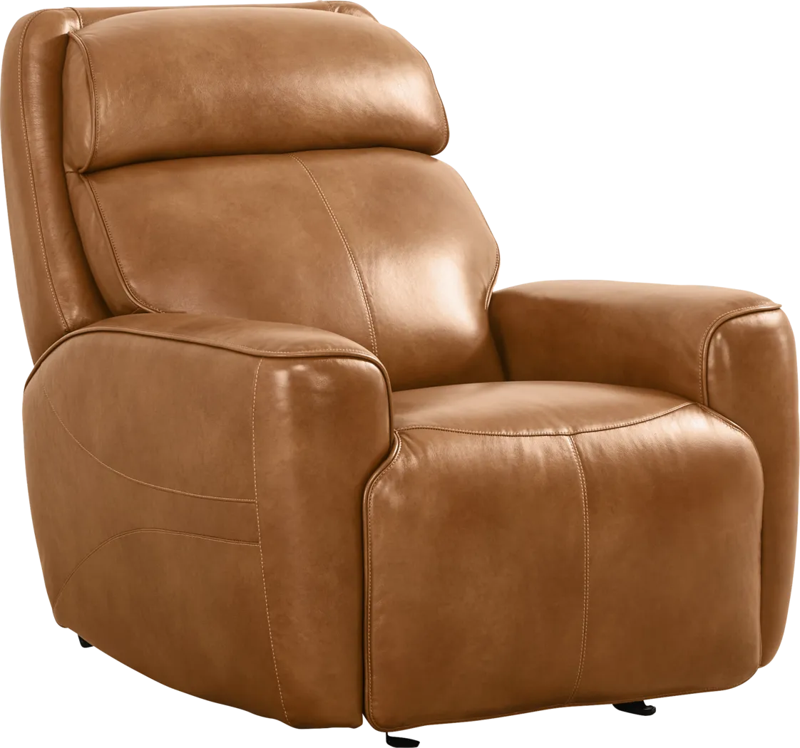 Peninsula Brown Leather Dual Power Glider Recliner - Thumbnail - Image 3