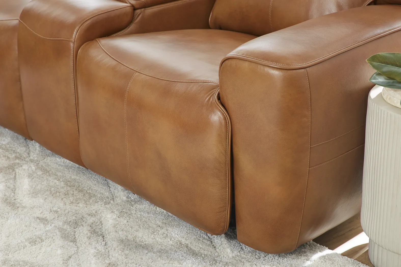 Peninsula Brown Leather 2 Pc Dual Power Reclining Living Room - Thumbnail - Image 12