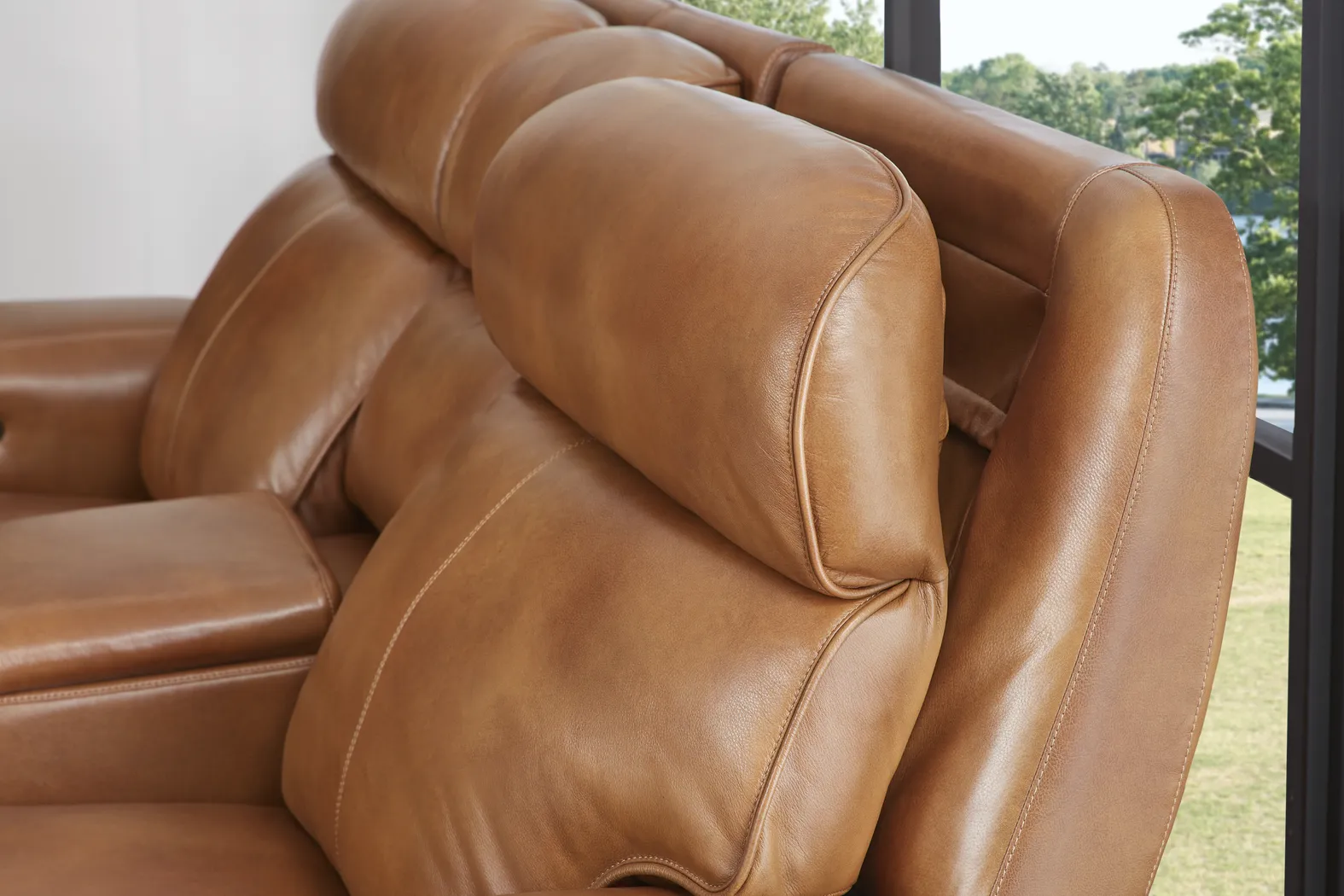 Peninsula Brown Leather 2 Pc Dual Power Reclining Living Room - Thumbnail - Image 13