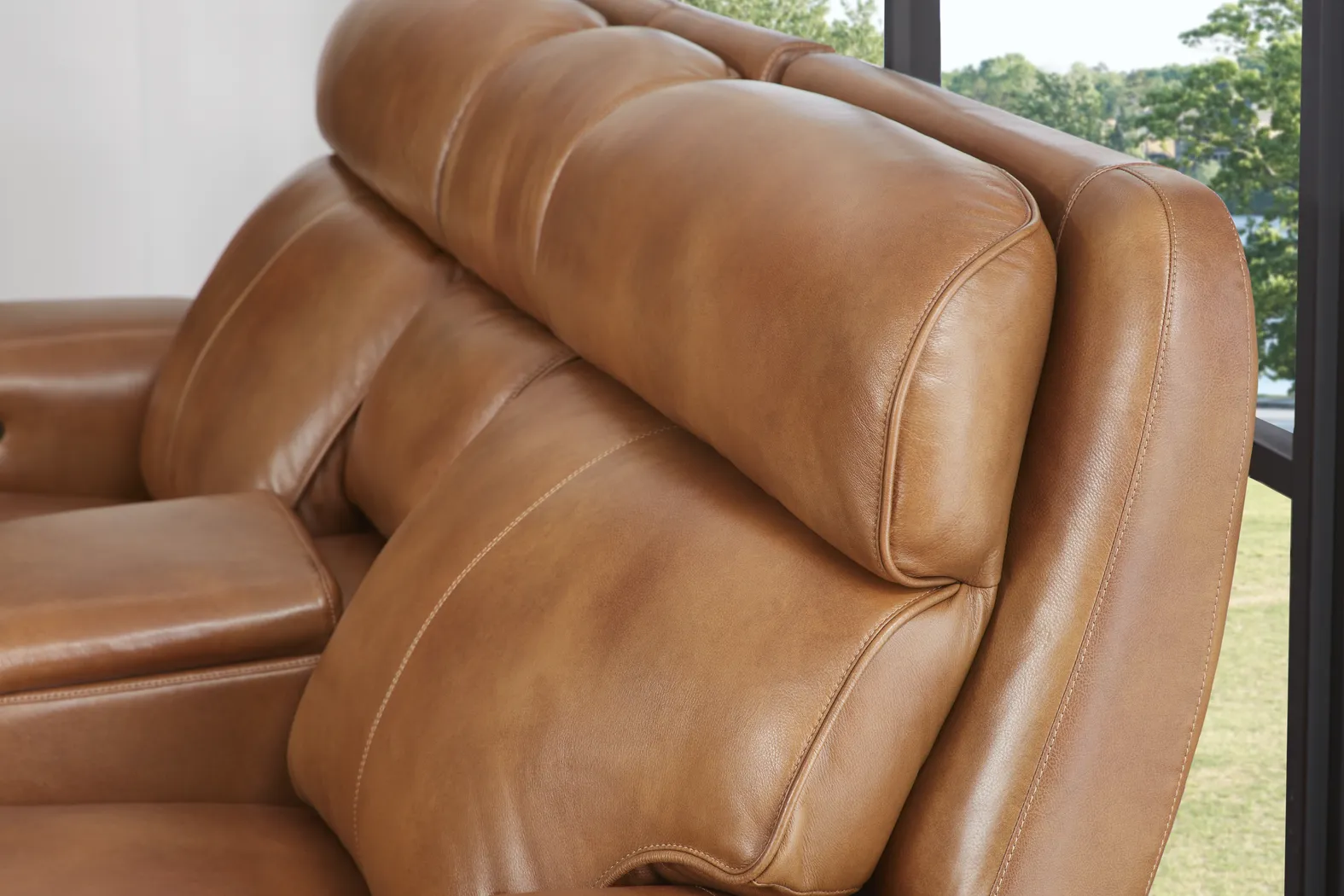 Peninsula Brown Leather 2 Pc Dual Power Reclining Living Room - Thumbnail - Image 14