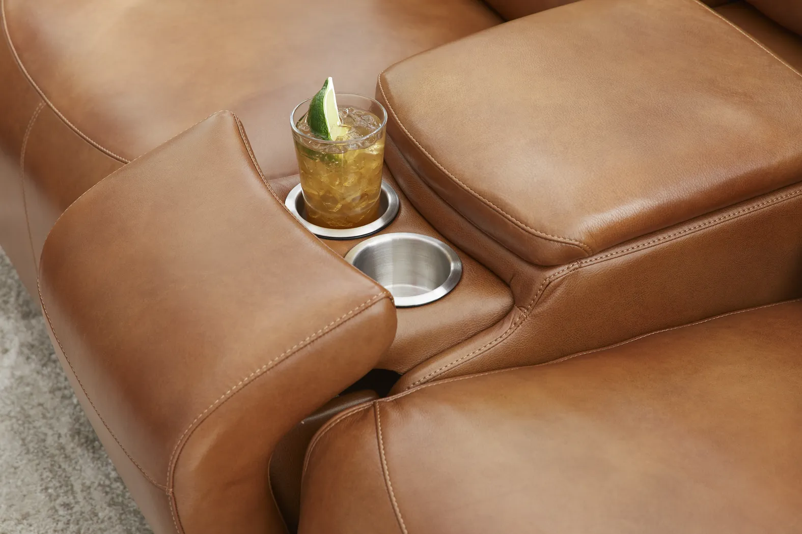 Peninsula Brown Leather 2 Pc Dual Power Reclining Living Room - Thumbnail - Image 10
