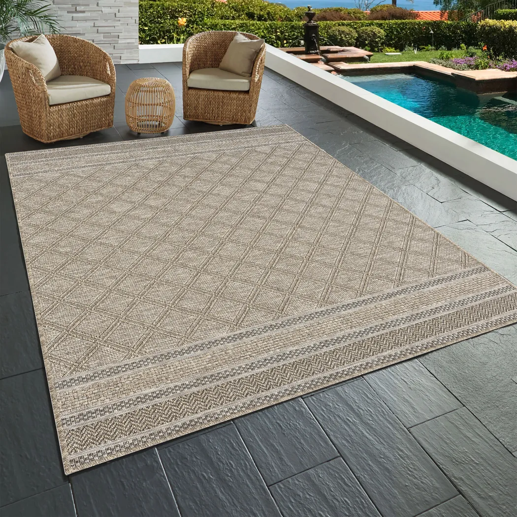 Penmont Tan 5' x 7' Indoor/Outdoor Rug - Image 10