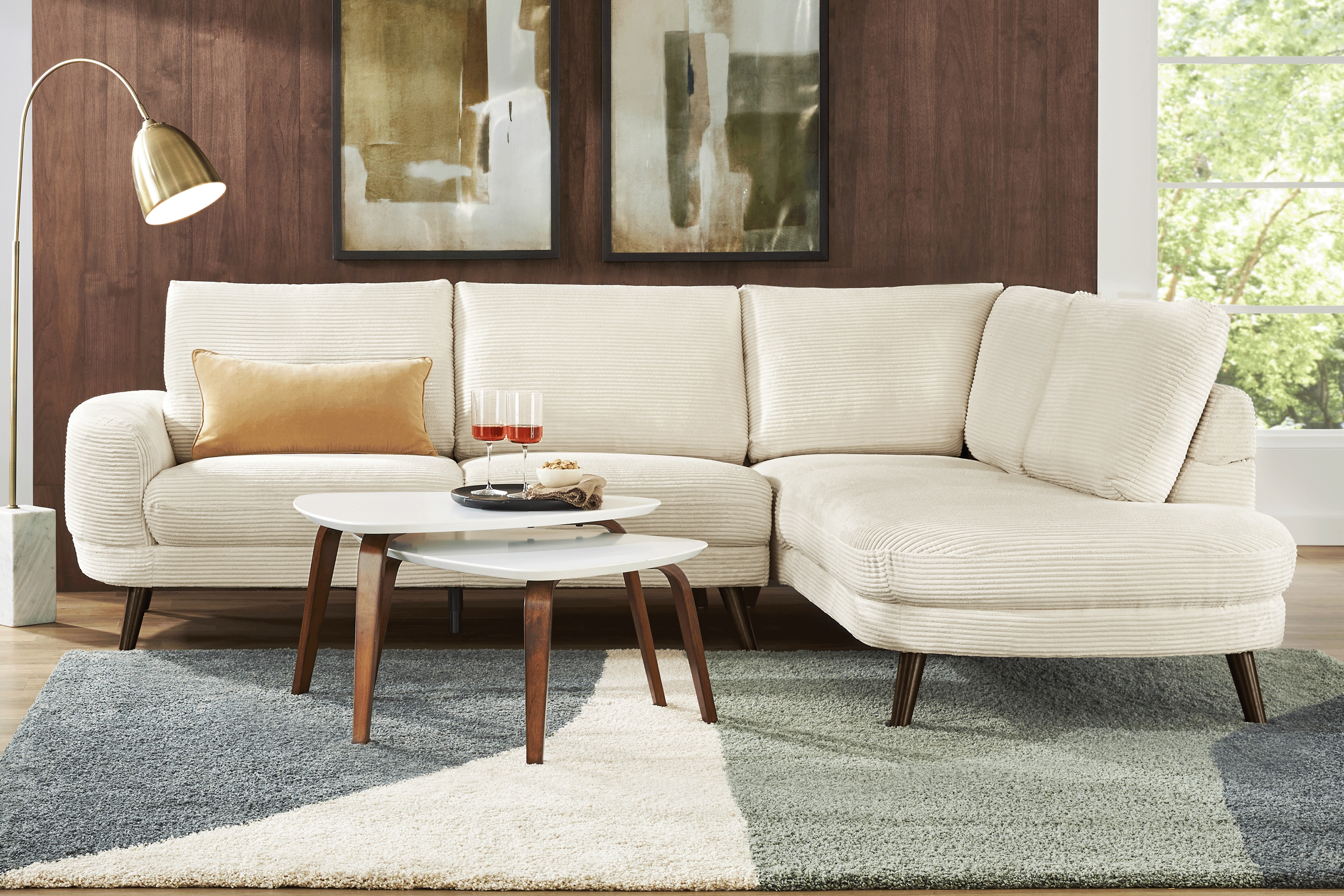 Penn Station Cream 2 Pc Sectional - Thumbnail - Image 2