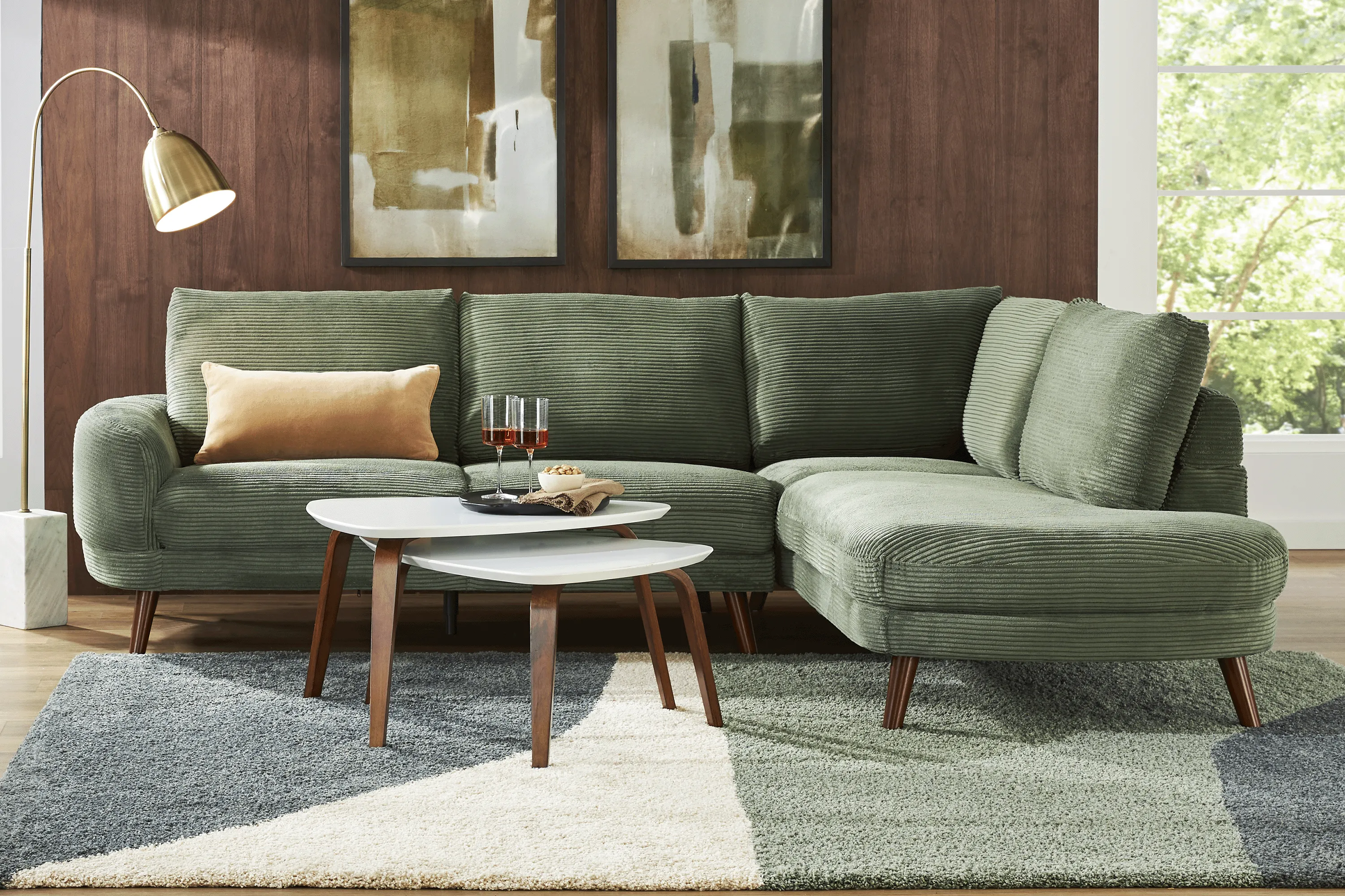 Penn Station Green 4 Pc Sectional Living Room - Thumbnail - Image 1