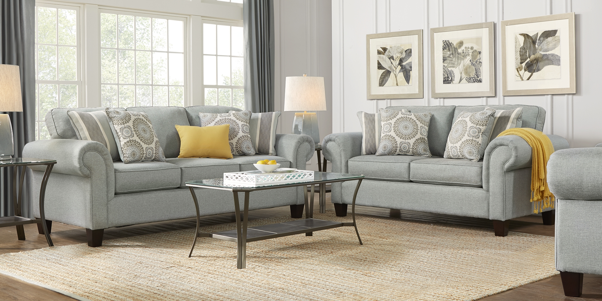 Pennington Blue 3 Pc Living Room - Thumbnail - Image 1