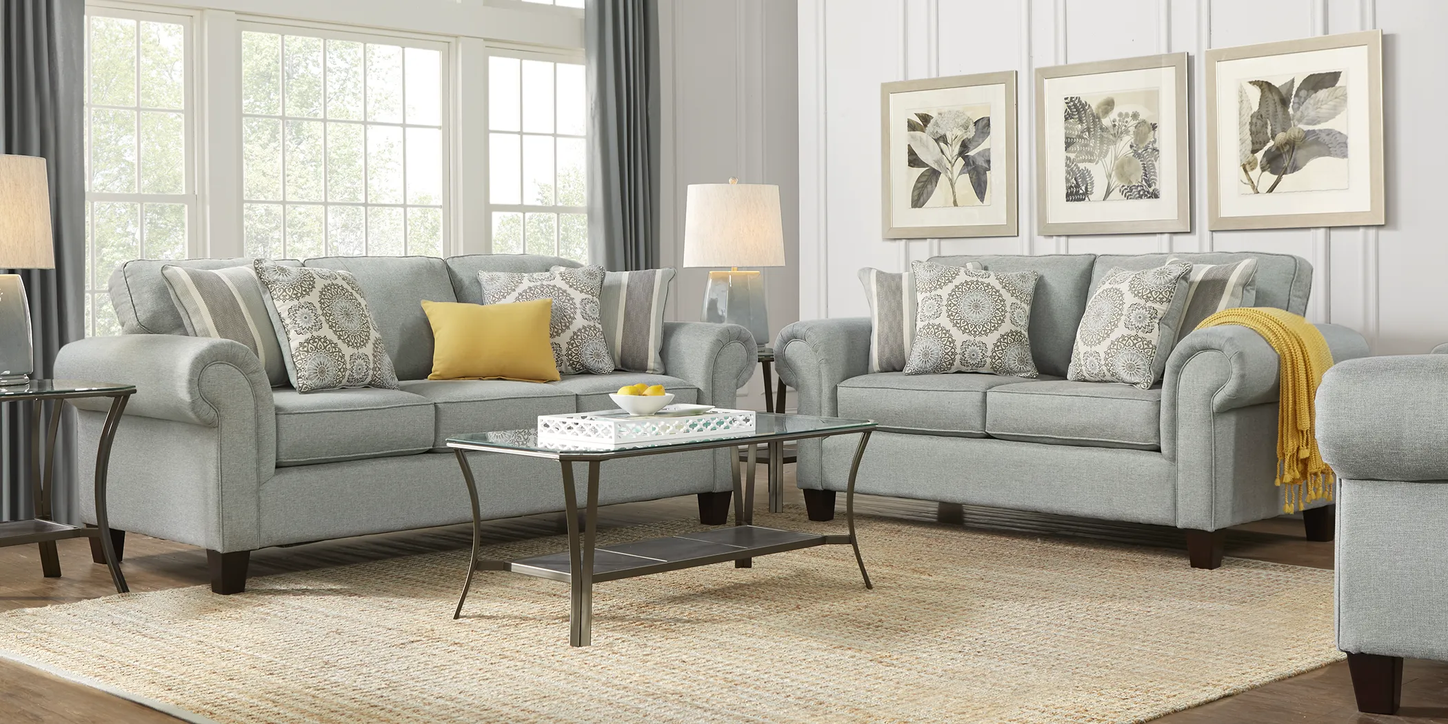 Pennington Blue 7 Pc Living Room - Thumbnail - Image 1