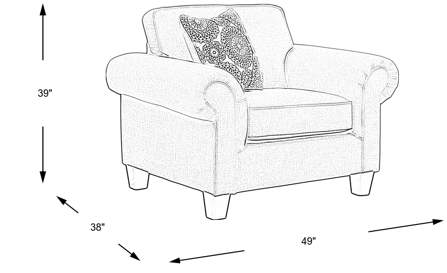 Dimension Image. Please refer to the Dimension Tab on this page for dimension details.