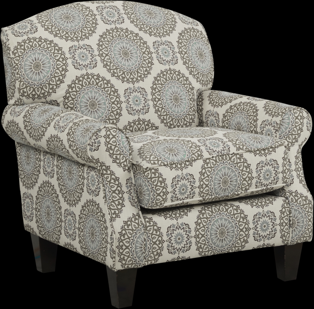 Pennington Blue Medallion Accent Chair - Thumbnail - Image 1