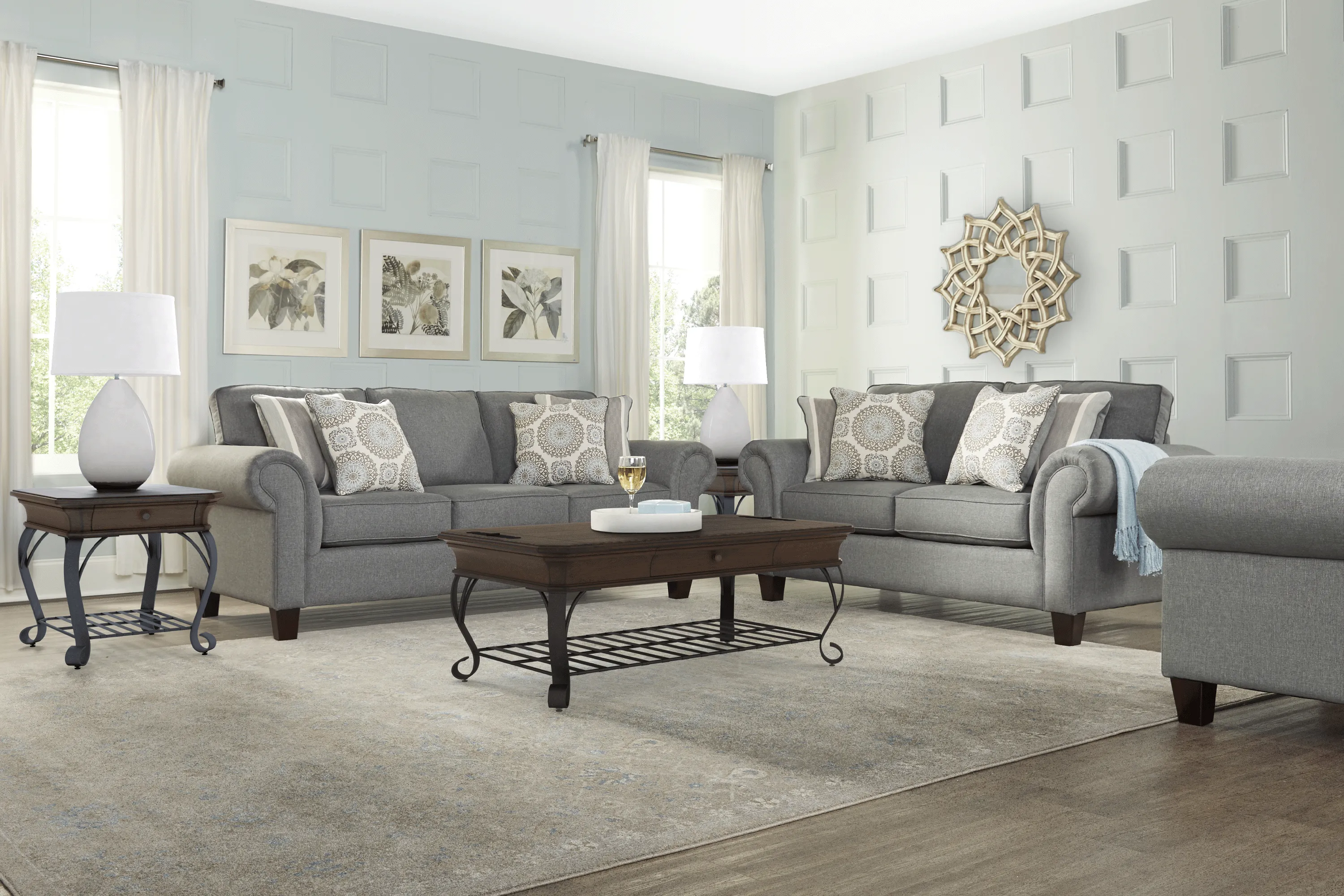 Pennington Gray 2 Pc Living Room - Thumbnail - Image 1