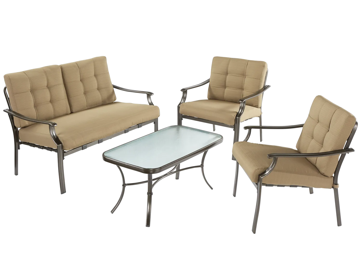 Pensacola Tan 4 Pc Outdoor Living Room Set - Thumbnail - Image 1