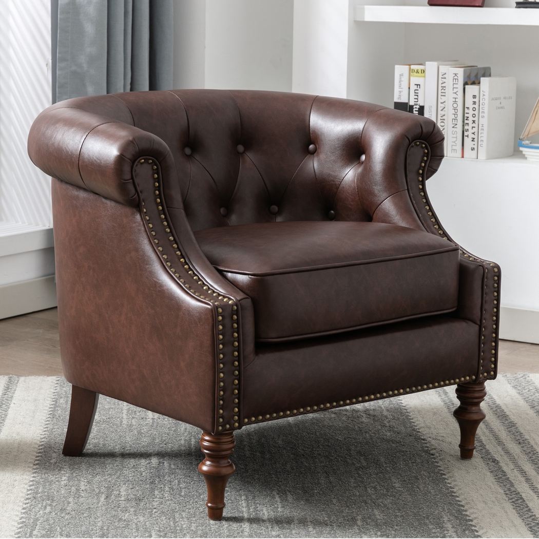 Pentro Brown Accent Chair - Thumbnail - Image 2