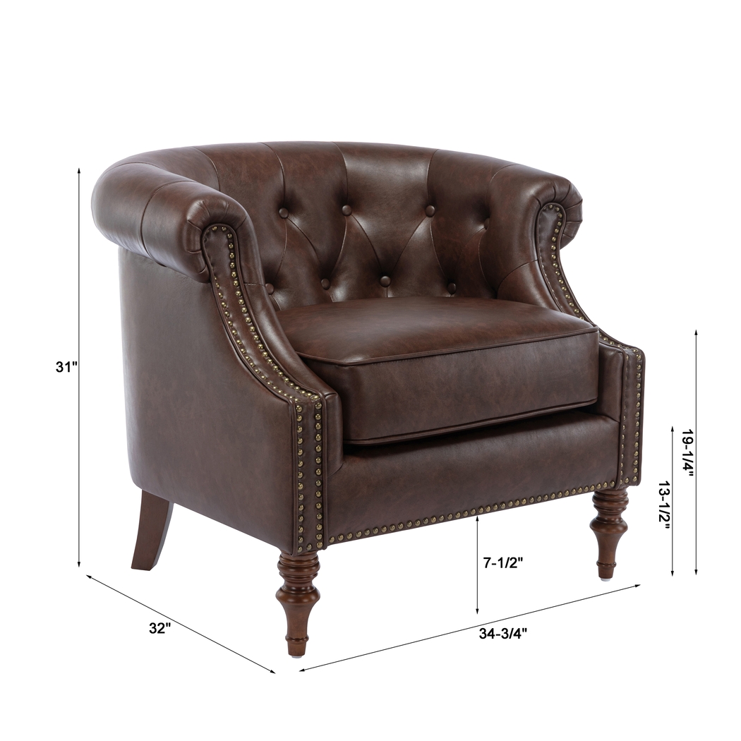 Pentro Brown Accent Chair - Thumbnail - Image 15