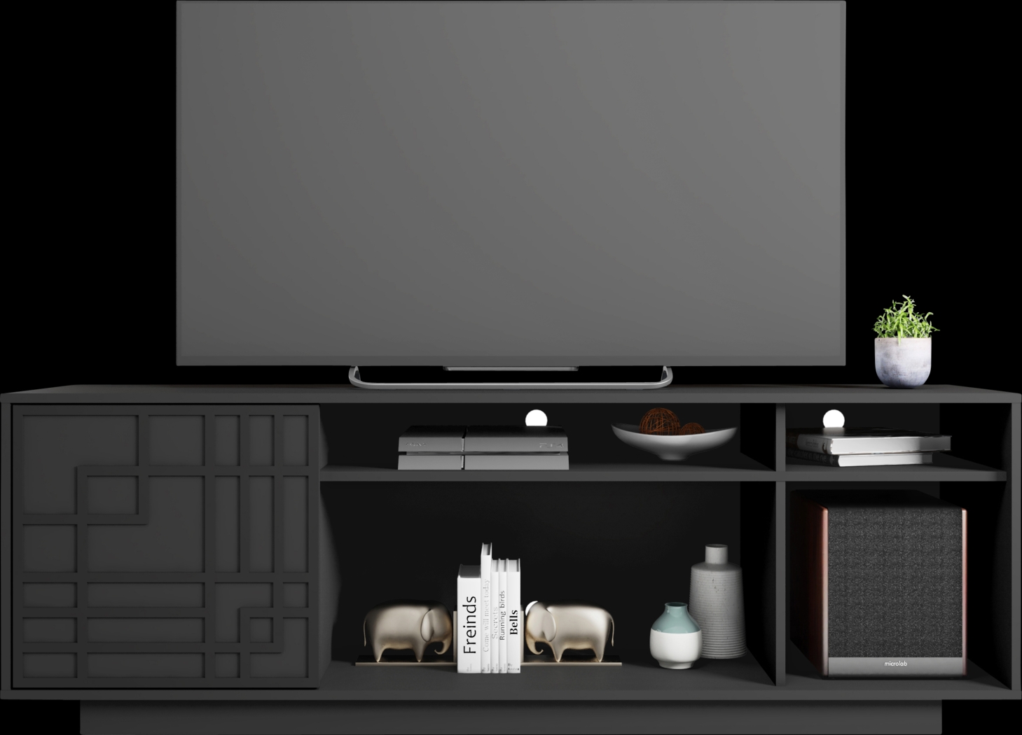 Percita Black 63 In. Console - Thumbnail - Image 5