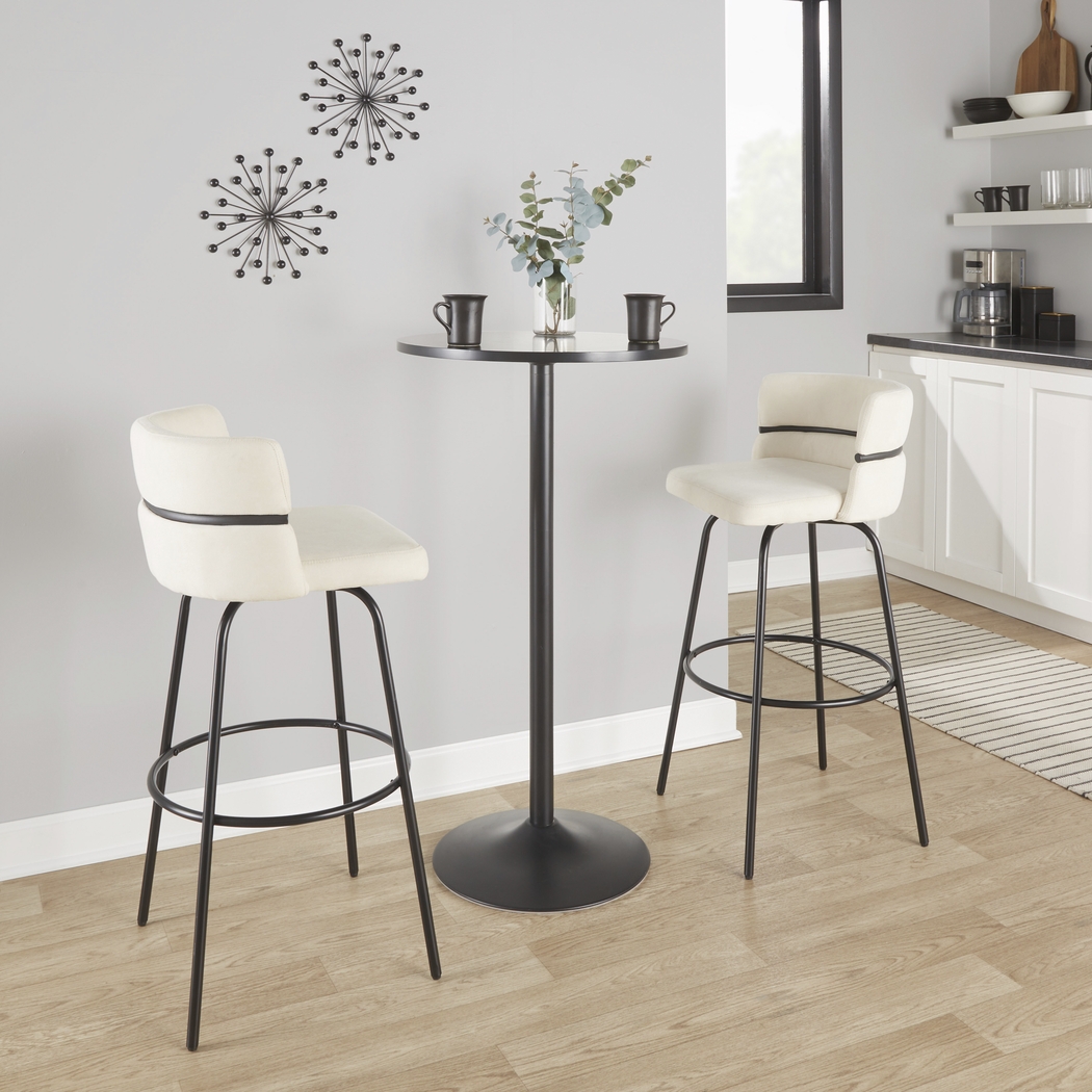 Percivale I Cream Swivel Barstool, Set of 2 - Thumbnail - Image 5