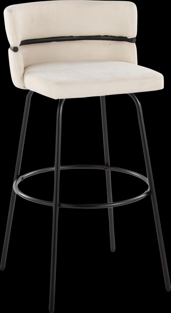 Percivale I Cream Swivel Barstool, Set of 2 - Thumbnail - Image 6