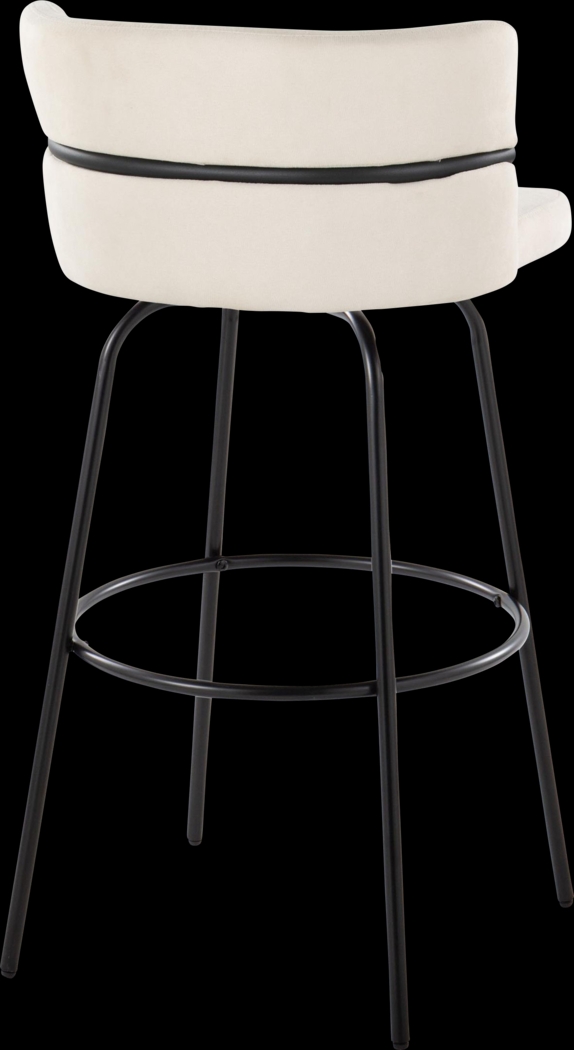 Percivale I Cream Swivel Barstool, Set of 2 - Thumbnail - Image 8