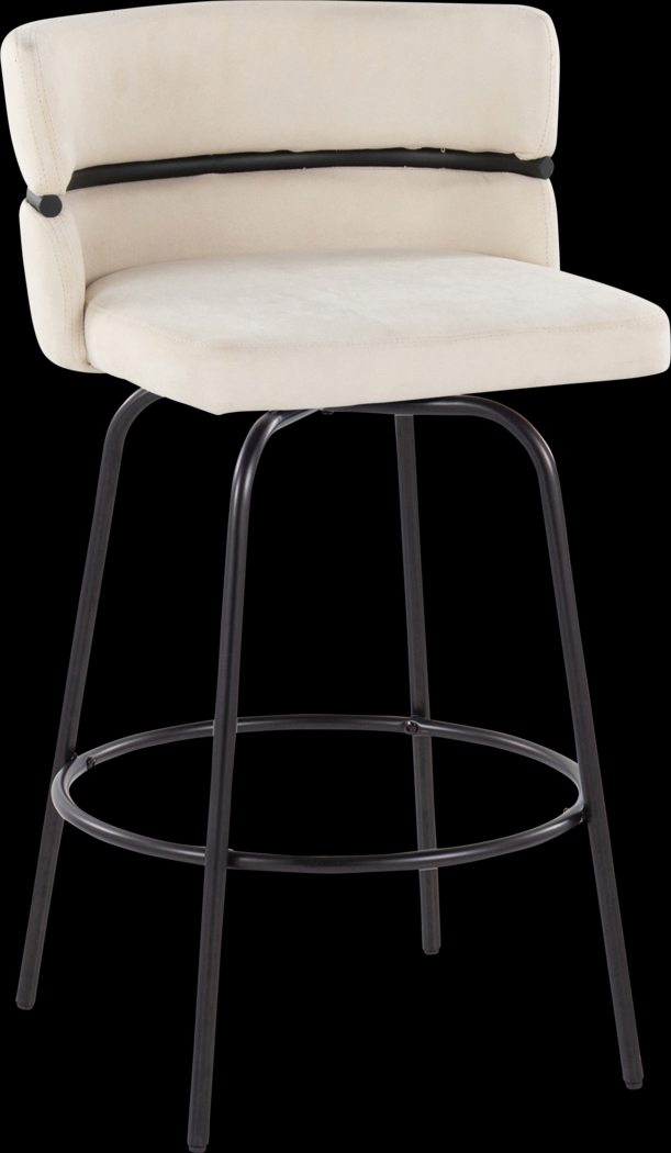 Percivale I Cream Swivel Counter Height Stool, Set of 2 - Thumbnail - Image 5