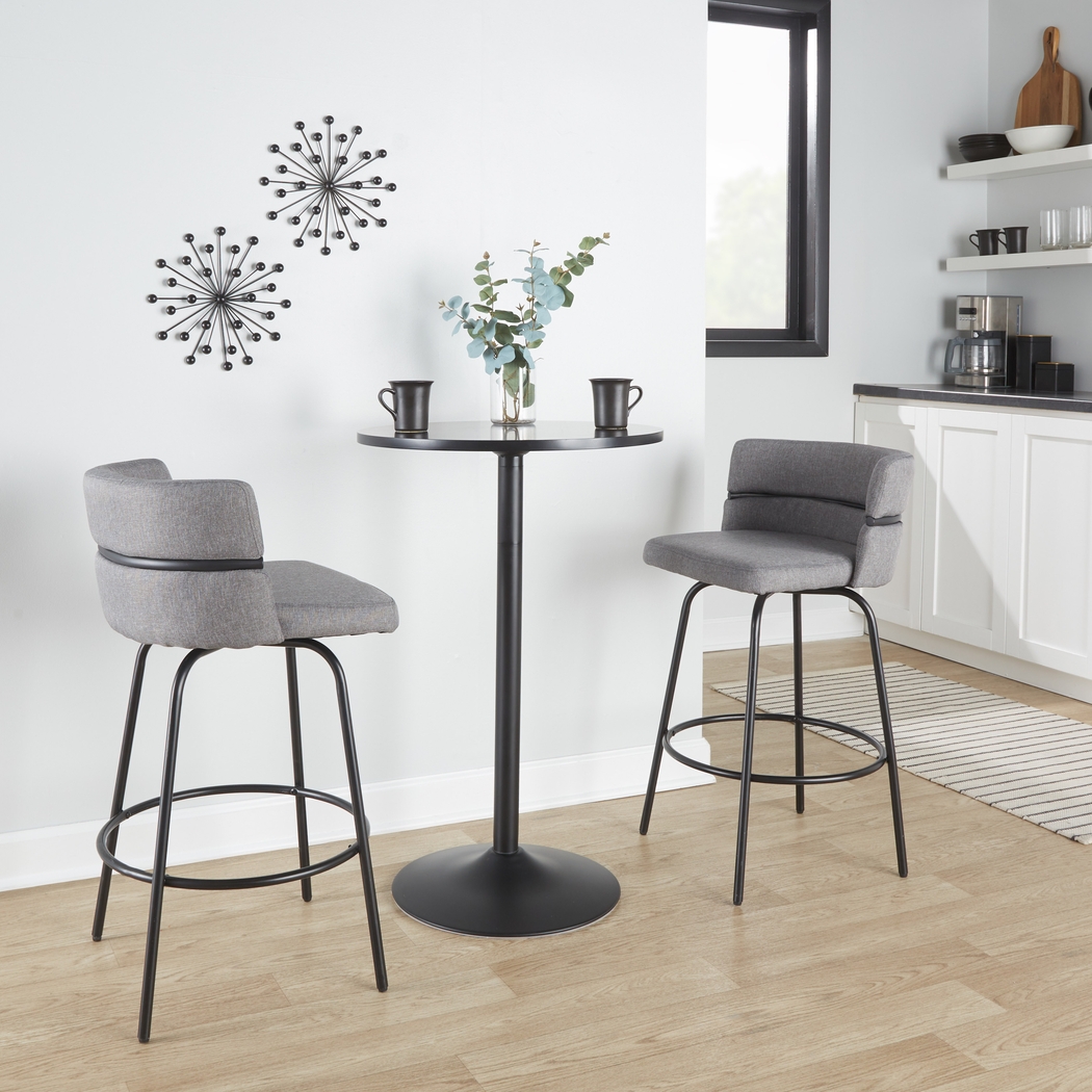 Percivale I Gray Swivel Counter Height Stool, Set of 2 - Thumbnail - Image 5