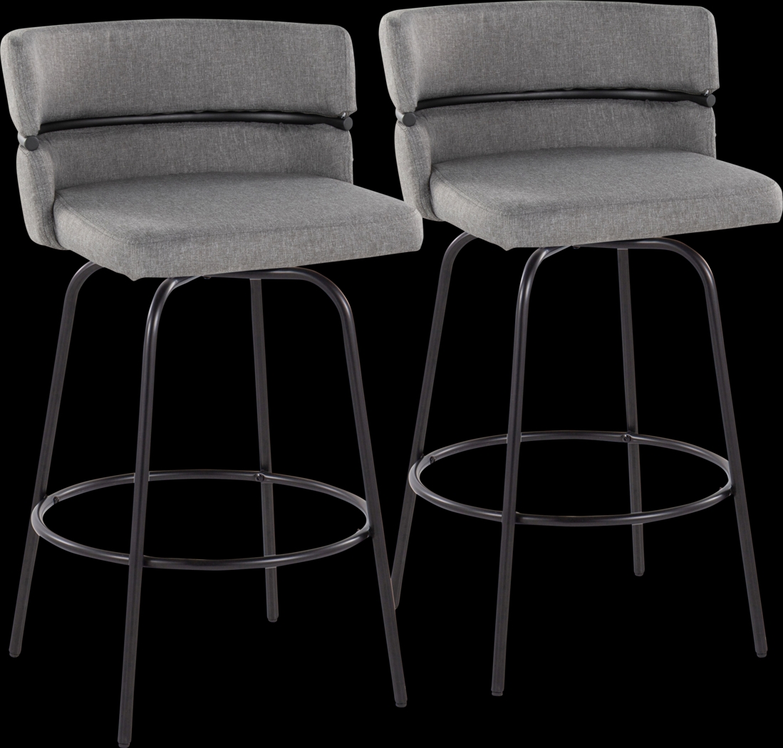 Percivale I Gray Swivel Counter Height Stool, Set of 2 - Thumbnail - Image 1