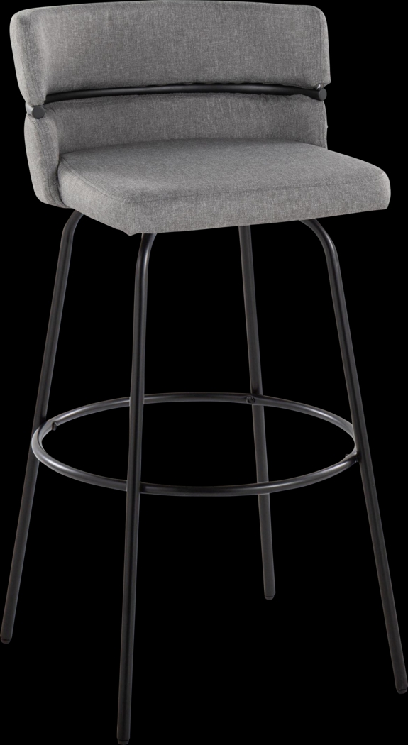 Percivale I Light Gray Swivel Barstool, Set of 2 - Thumbnail - Image 4