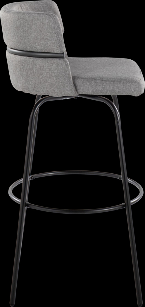 Percivale I Light Gray Swivel Barstool, Set of 2 - Thumbnail - Image 5