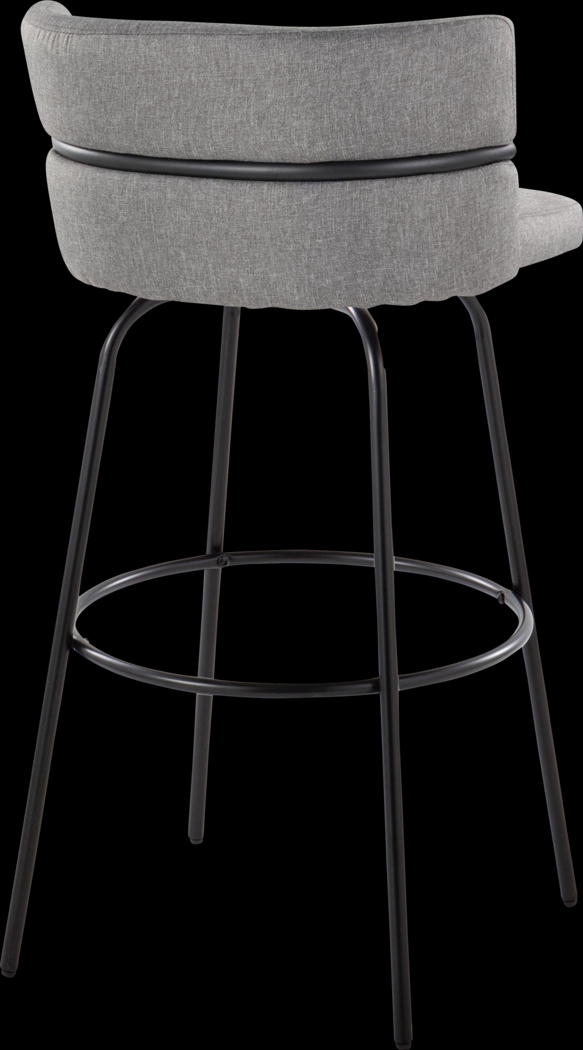Percivale I Light Gray Swivel Barstool, Set of 2 - Thumbnail - Image 6