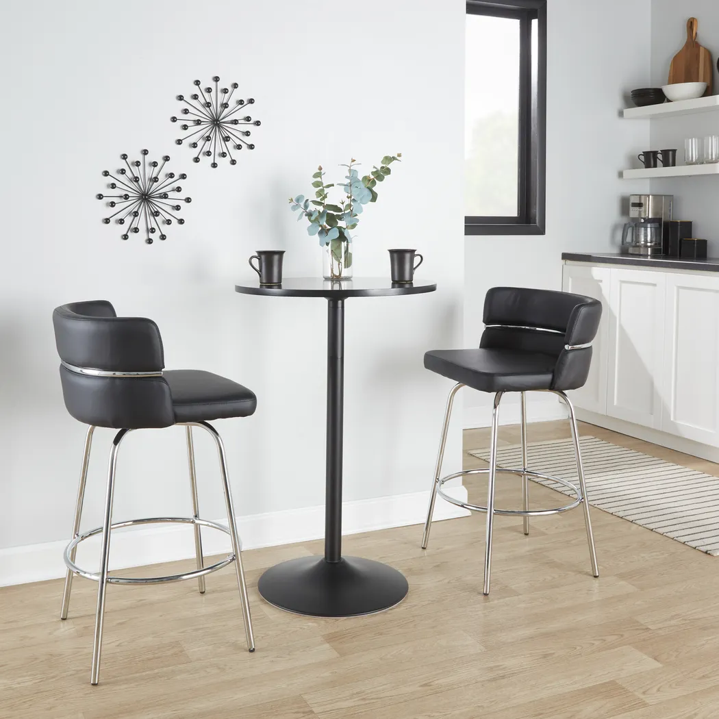 Percivale II Black Swivel Counter Height Stool, Set of 2 - Thumbnail - Image 4