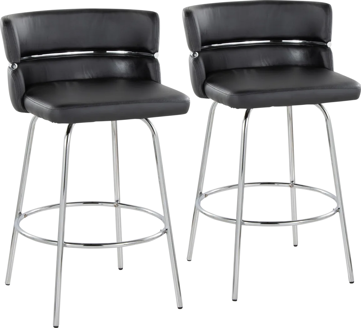 Percivale II Black Swivel Counter Height Stool, Set of 2 - Thumbnail - Image 1