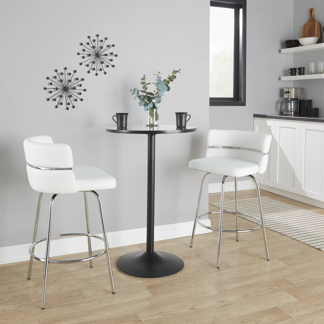 Percivale II White Swivel Counter Height Stool, Set of 2 - Thumbnail - Image 2