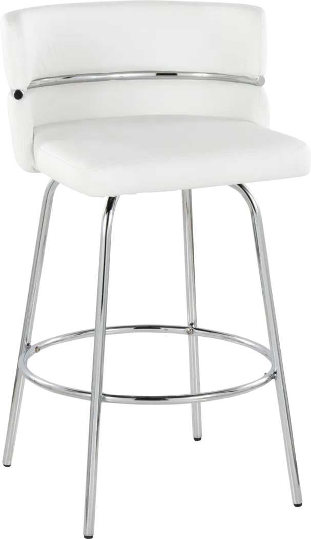 Percivale II White Swivel Counter Height Stool, Set of 2 - Thumbnail - Image 7