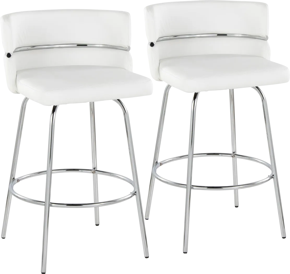 Percivale II White Swivel Counter Height Stool, Set of 2 - Thumbnail - Image 1