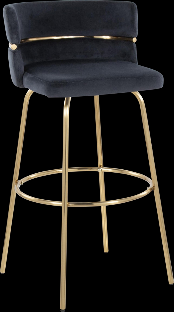 Percivale III Black Swivel Barstool, Set of 2 - Thumbnail - Image 2